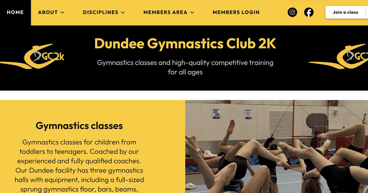 Dundee Gymnastics Club 2k logo